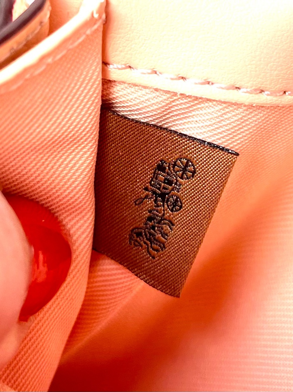 Coach Hayden Foldover Crossbody bag Peach Pebbled Leather Gunmetal Hardware EUC - Picture 2 of 10